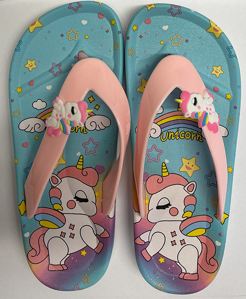 Unicorn flipflop sandals Avslappede søte tegneserie flipflops for jente