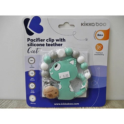 Kikka boo — PACIFIER CLIP WITH SILICONE TEETHER