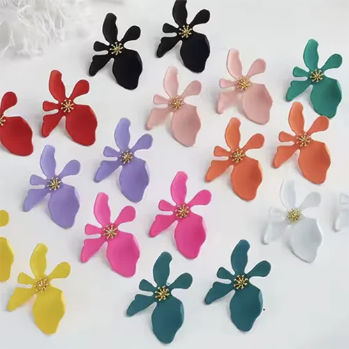 Fashion Spray Painting Flower Earrings