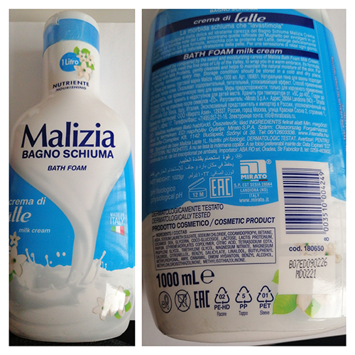 Malizia — Bagno schiuma - crema di latte