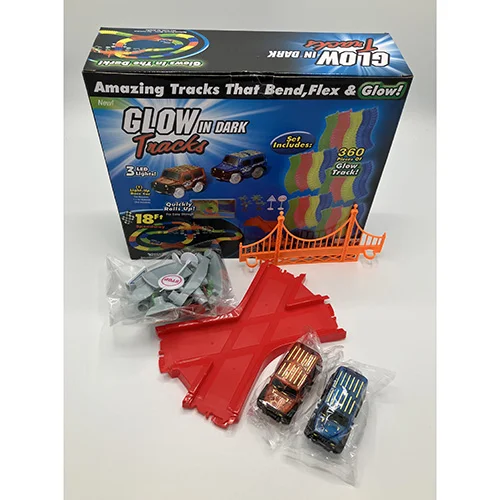 Toy rail car tracks "Glow in Dark"