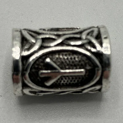 Handfaste — Beard bead, Algiz rune