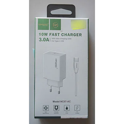 Qihang — 10W FAST CHARGER 3.0A With data charging cable For Type-C USB
