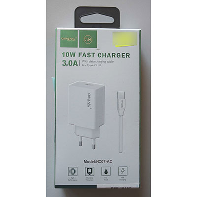 Qihang — 10W FAST CHARGER 3.0A With data charging cable For Type-C USB