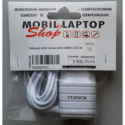 KAKU — Hálózati töltő univerzális USB-C 2/2,1A