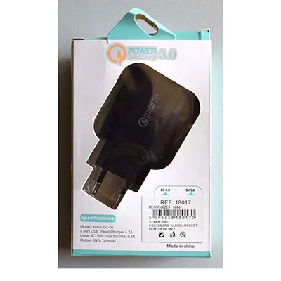 4 USB FAST CHARGER, 4 port USB Travel Charger 6.2A