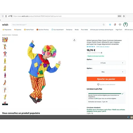 Enfant garçons filles Clown Costume Halloween cirque à pois Clown vêtements avec chapeau perruque DE