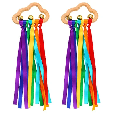 VEYLIN Sensory Ribbons for Babies, 2 Pack Rainbow