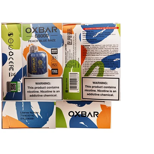 OXBAR — G8000 5% Nicotine -  PEACH BLUE RAZZ
