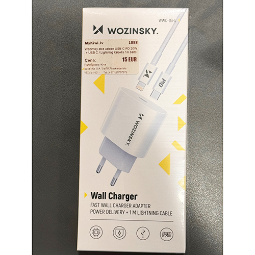 Wozinsky Universal — Wall Charger, Fast Wall Charger Adapter Power Delivery + 1M Lightning Cable