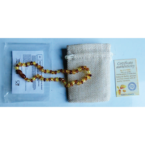 Collier de dentition en ambre baltique véritable pour bébé, bijoux en ambre irrégulier