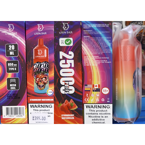Grin bar, 25000 PUFFS, 20 ML ELIQUID