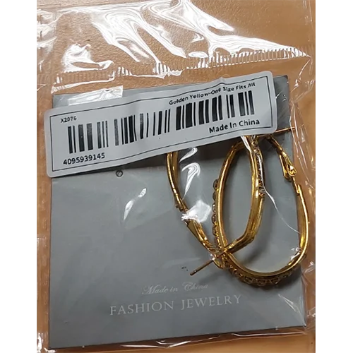 Boucle d'oreilles en alliage de zinc avec 3 couches de strass