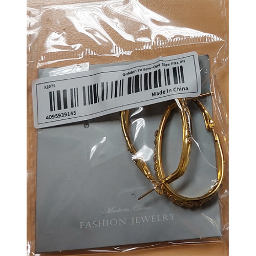 Boucle d'oreilles en alliage de zinc avec 3 couches de strass