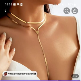 Fashion Jewelry — Collier doré en forme de Y