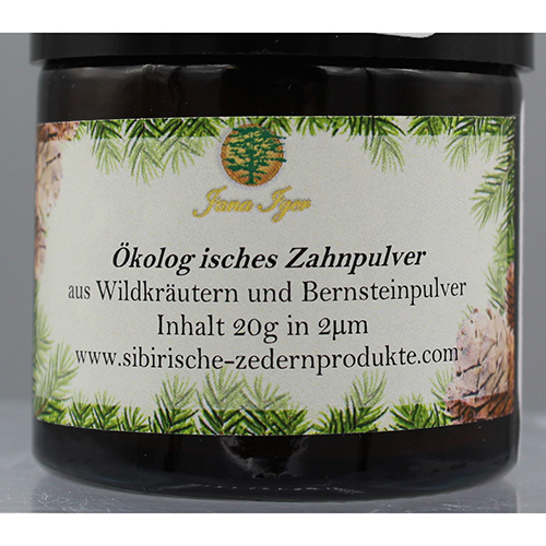 Jana Iger — Ökologisches Zahnpulver aus Wildkräutern und Bernsteinpulver