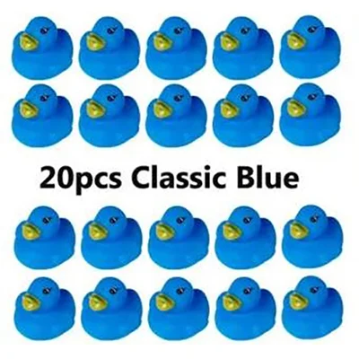 Colorful small squeaky blue ducks