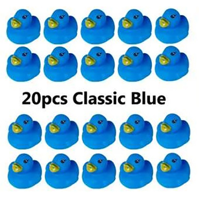 Colorful small squeaky blue ducks
