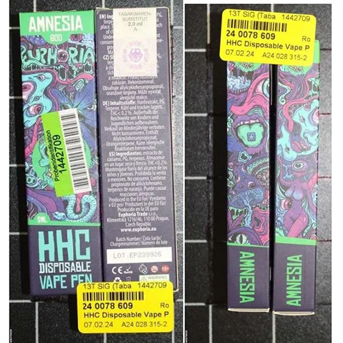 EUPHORIA — HHC Disposable Vape Pen Amnesia, Gelato, Zkittlez