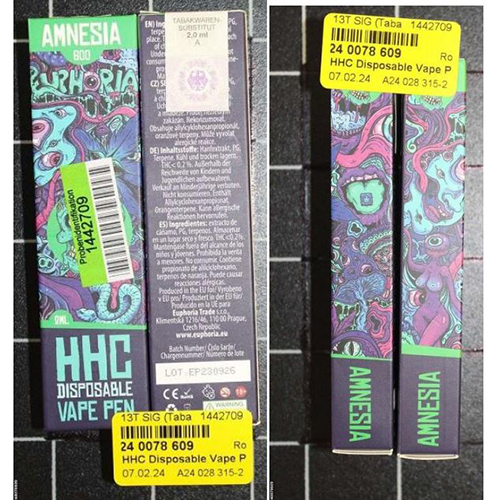 EUPHORIA — HHC Disposable Vape Pen Amnesia, Gelato, Zkittlez