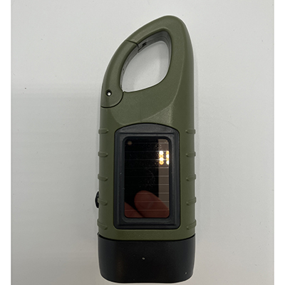 Not specified — Mini solar cranking flashlight