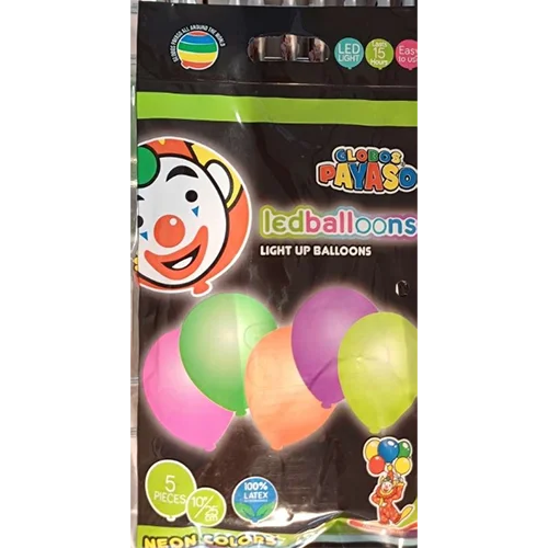 GLOBOS PAYASO — led balloons- light up balloons - neon colors