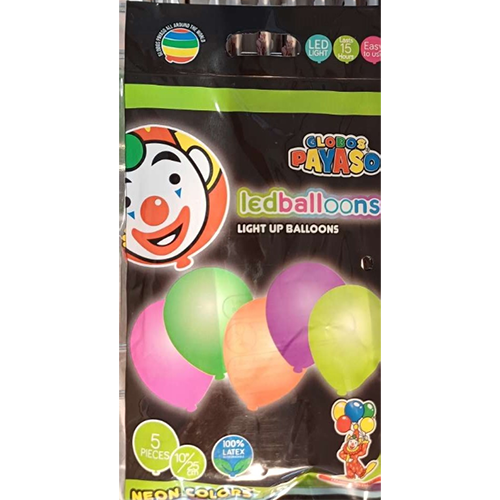 GLOBOS PAYASO — led balloons- light up balloons - neon colors