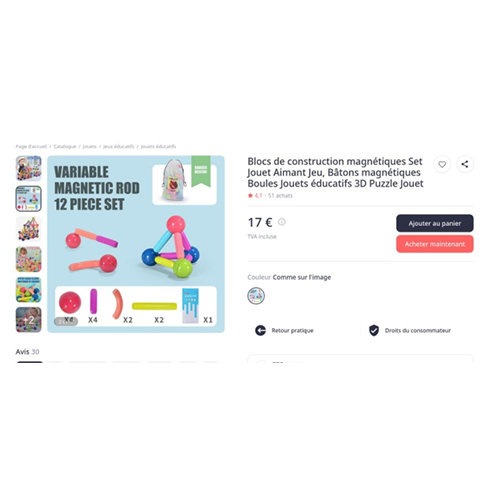 Blocs de construction magnétiques set jouet aimant jeu bâtons magnétiques boules jouets éducatifs