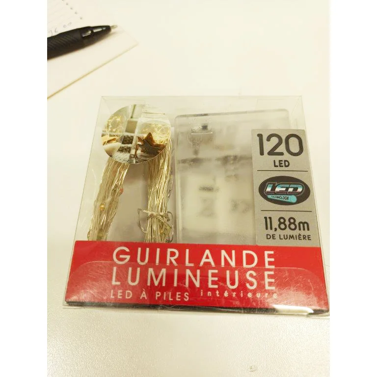ROLDAN — GUIRLANDE LUMINEUSE LED À PILES INTÉRIEURE 120 LED 11,88m DE LUMIÈRE