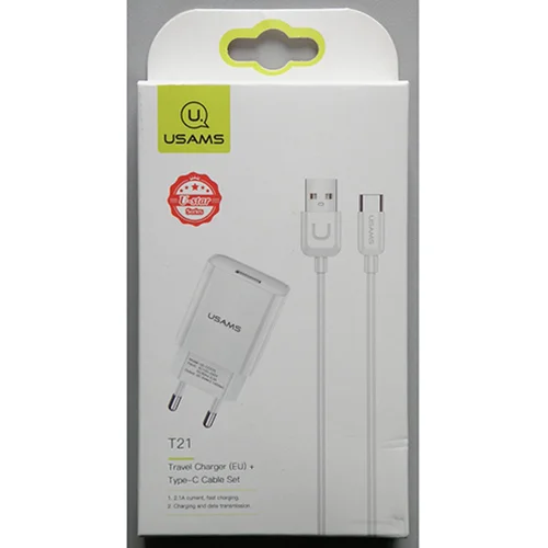 USAMS — Travel Charger (EU) Type –C Cable Set