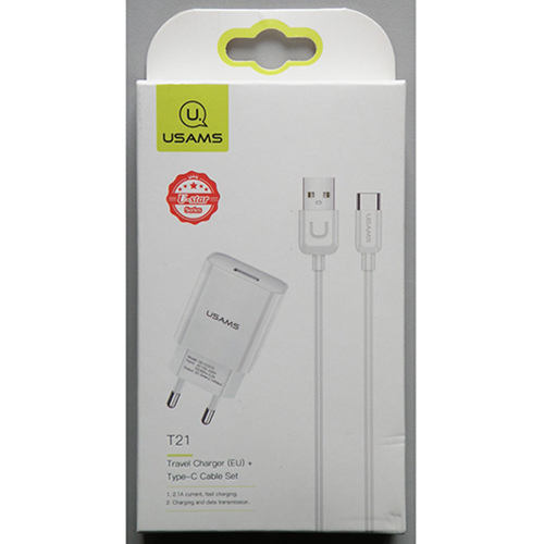 USAMS — Travel Charger (EU) Type –C Cable Set