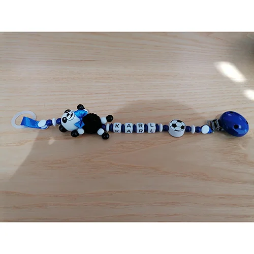 Personalised Baby Dummy Soother Pacifier Wooden Clip Holder Strap Chain Gift MAM (Name on eBay)