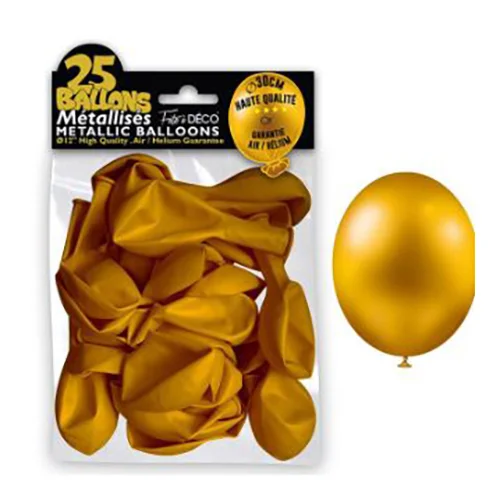 FETE A DECO — 25 Ballons Métallisés / Composition Arche 30 Ballons or & argent