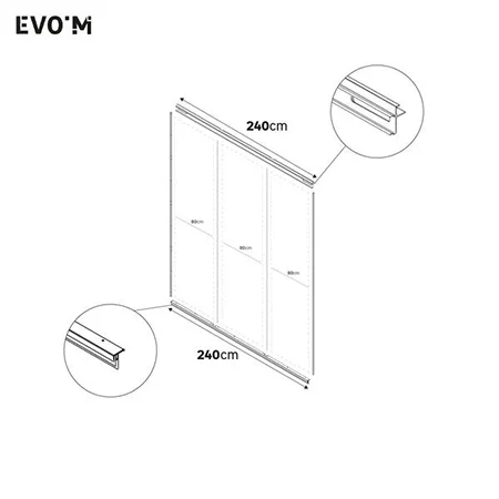 ADEO — Spaceo - EVO'M KIT RAIL SLIDING DOORS