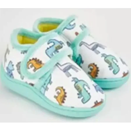 George — White all over print dinosaur slipper