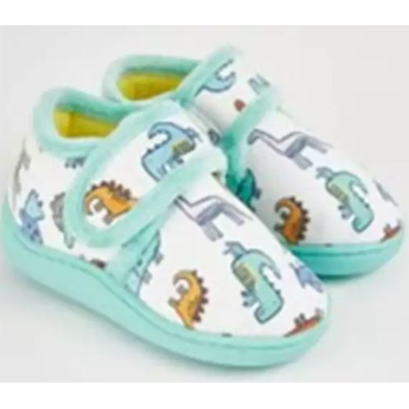 George — White all over print dinosaur slipper