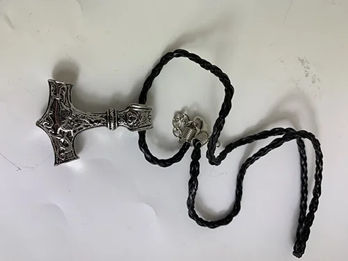 Viking jewelry Thor's hammer with leather necklace