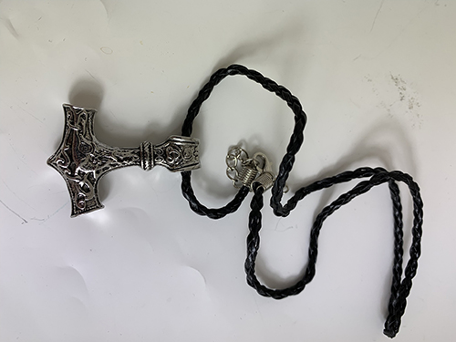 Viking jewelry Thor's hammer with leather necklace
