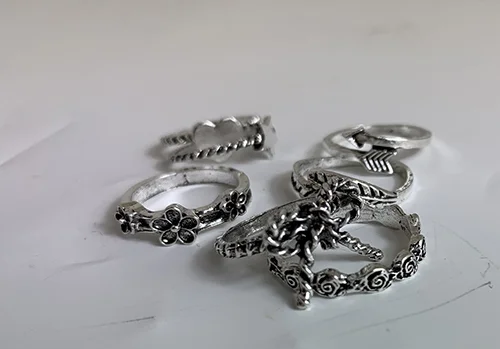 Rings 7 pieces silver