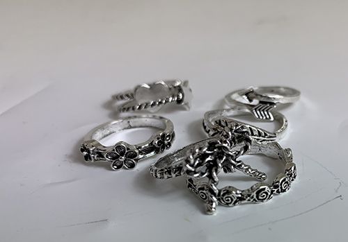 Rings 7 pieces silver