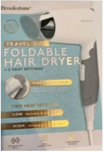 Brookstone — Travel-Size Foldable Hair Dryer