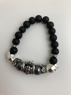 Not specified — Skull bracelet beads aztec empire Dödskalle armband