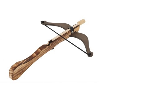 AXE SELECTION — Arbalète en bois flammé moyen modèle + fléchettes bouchon