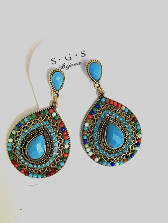 Earrings with pearls, vintage boheme