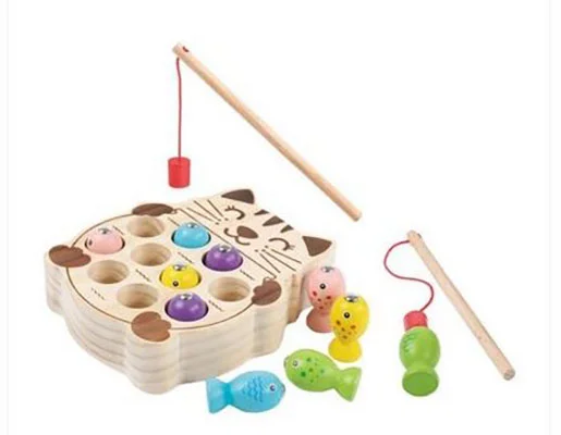 Jeu de pêche en bois magnétique jeu de puzzle- "Fishing game"