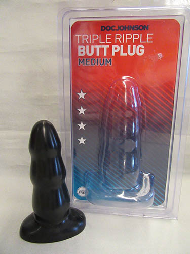 Doc Johnson — Doc Johnson Tripple Ripple Butt Plug Black Medium
