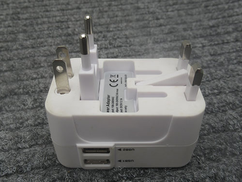 Blue Collection — Travel adapter with USB Siirtymispistokytkin, USB