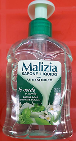 Malizia — Sapone liquido con antibatterico tè verde e menta -  Sapone liquido nutriente crema di latte