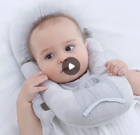 Baby anti bias headrest anti spitting milk pillow