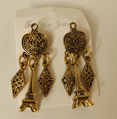 Retro gold tower earrings Retro guldtorn örhänge